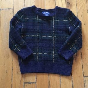 Boys Polo plaid wool sweater size 3T